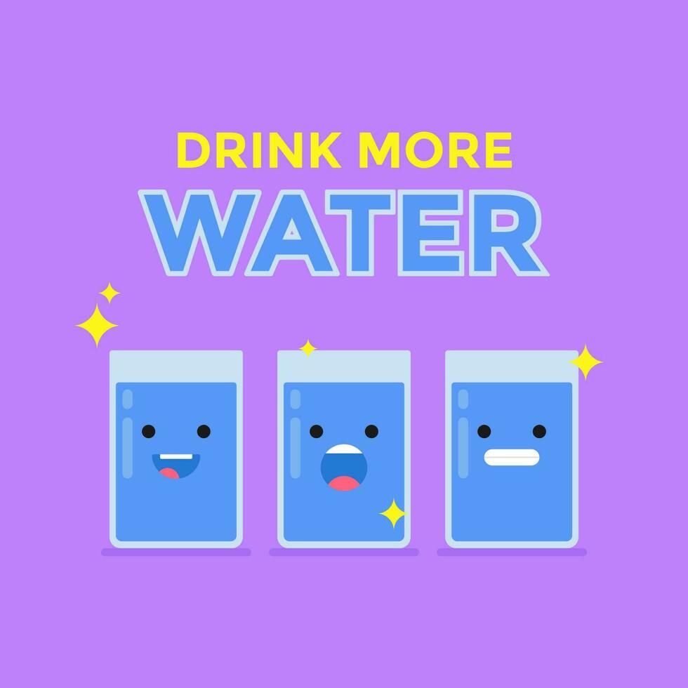 Illustration vector graphic of Drink More Water. Good for health campaign, drinking water campaign, healthy life poster, etc.