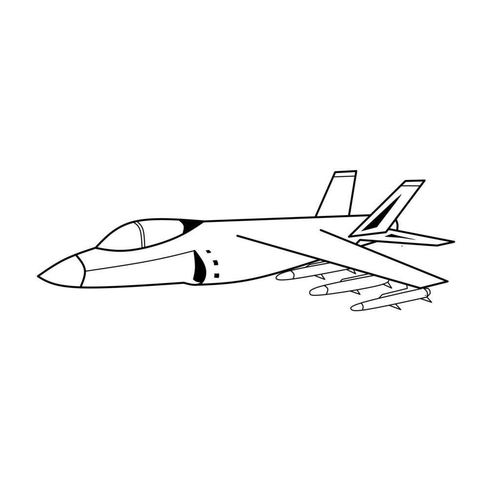 libro para colorear jet vector