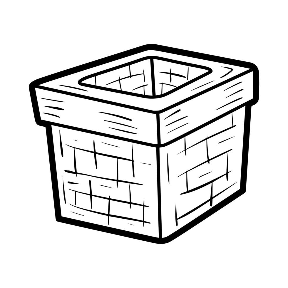 chimney with brick texture hand drawn outline vector icon
