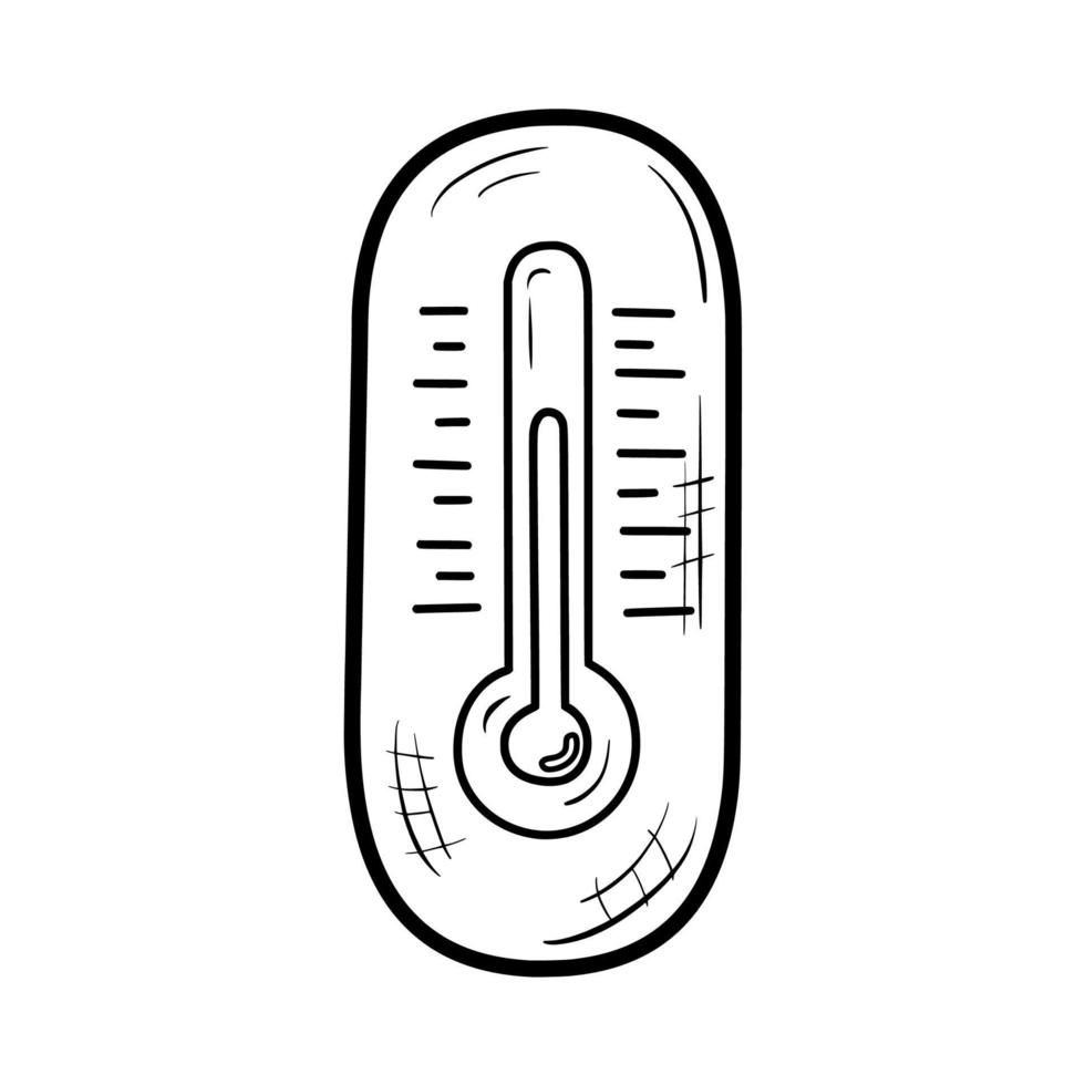 old thermometer hand drawn outline vector icon