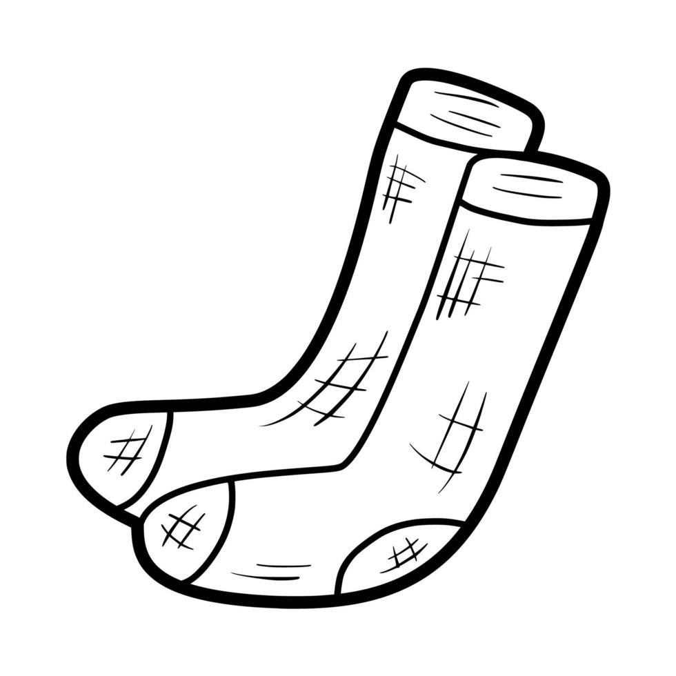 simple par de calcetín icono de vector de contorno dibujado a mano