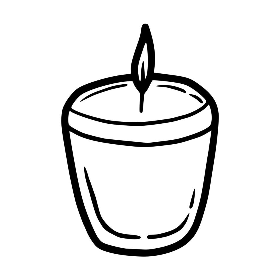 hand drawn outline aromatherapy candle vector icon