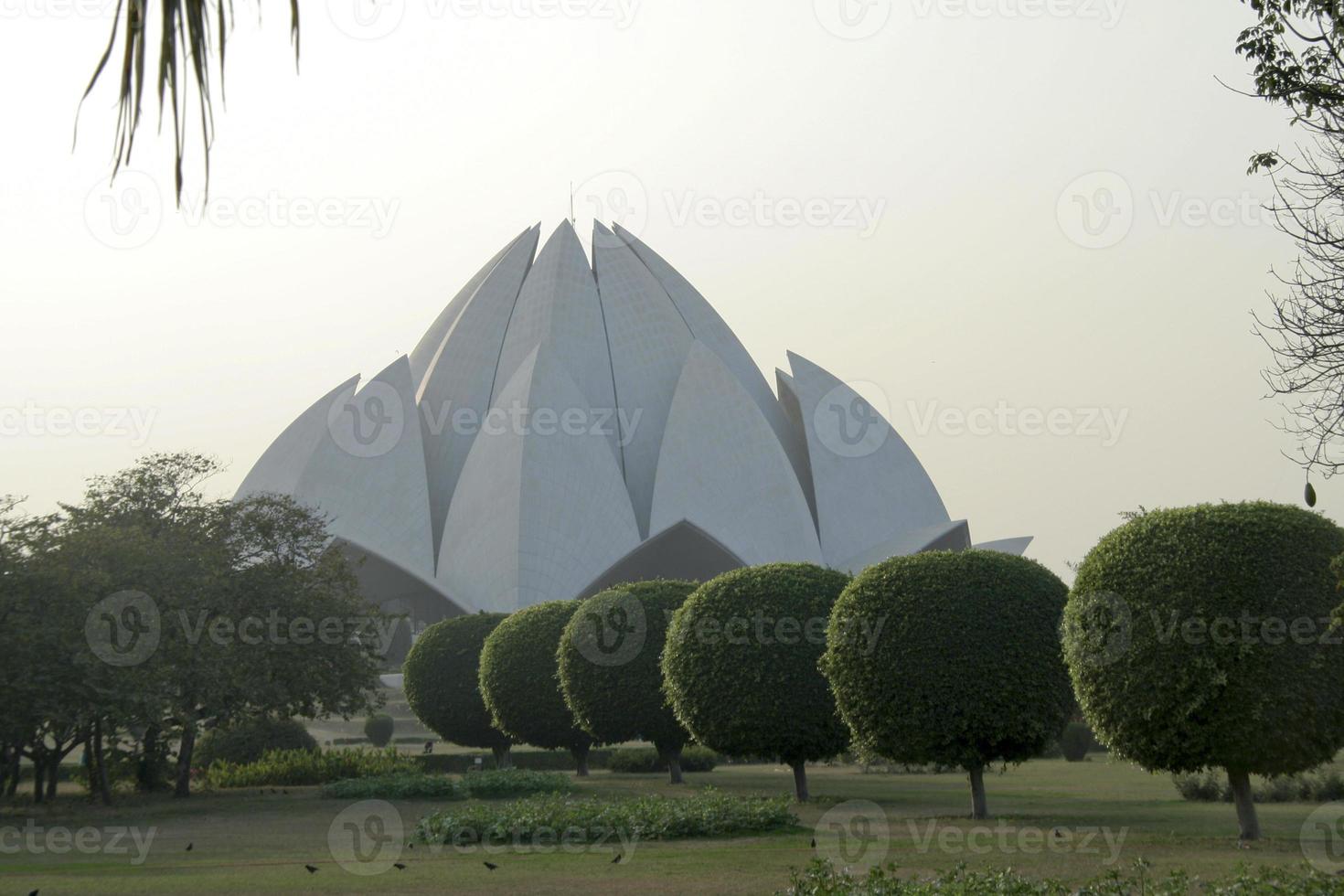 Lotus Temple through Garden photo