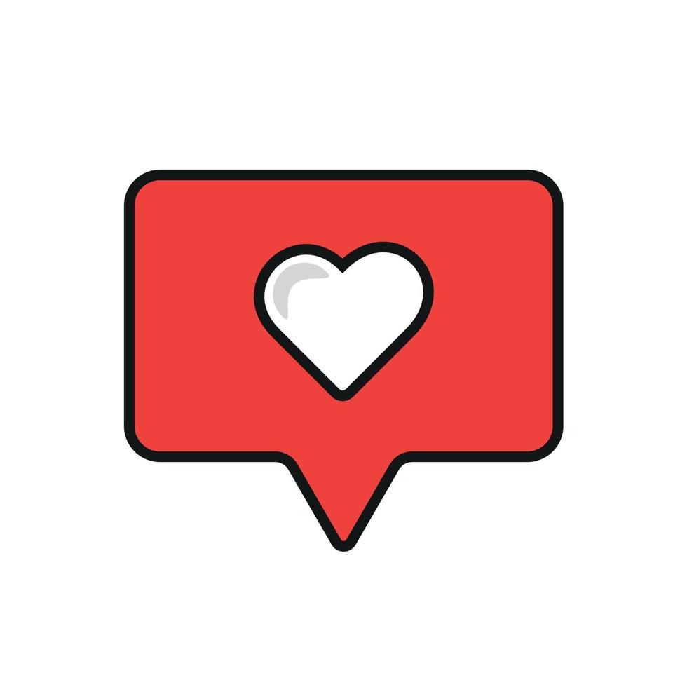 Social Network Like Notification Icon Valentines Day Heart Groove Style Like Icon vector