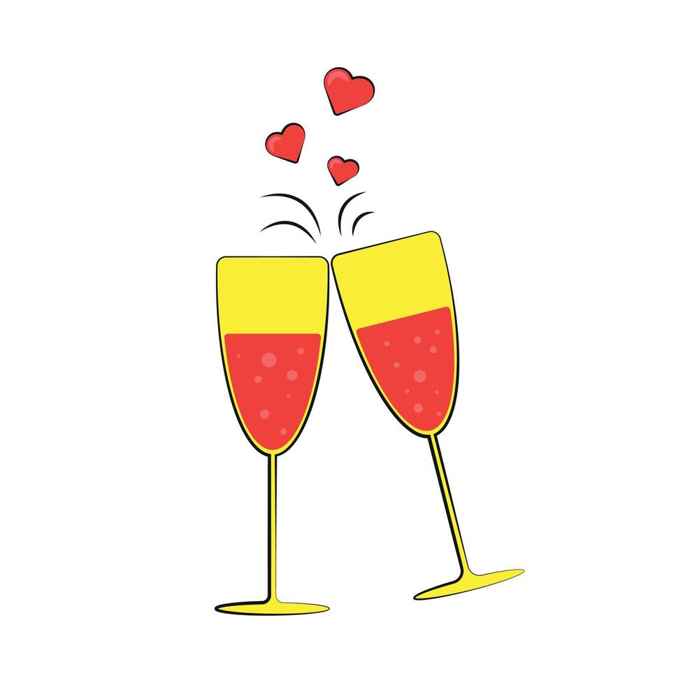 Splash of Champagne Valentines Day Sticker Groove Style vector