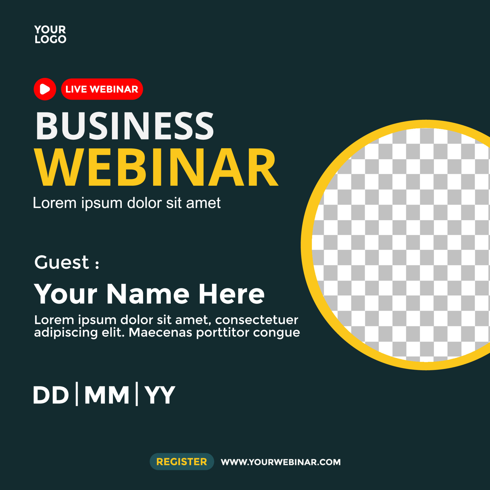 Webinar Poster Design for Social Media. Webinar Event Poster 5354671
