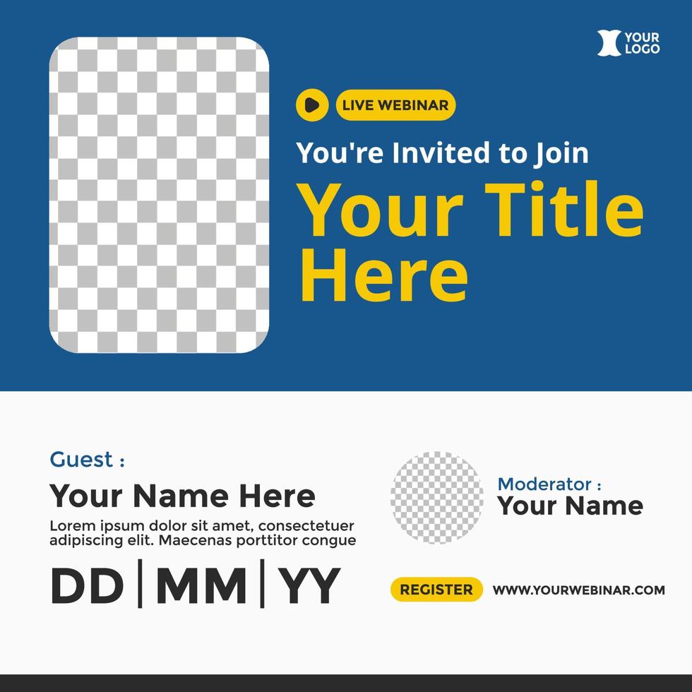 Webinar Poster Design for Social Media. Webinar Event Poster vector