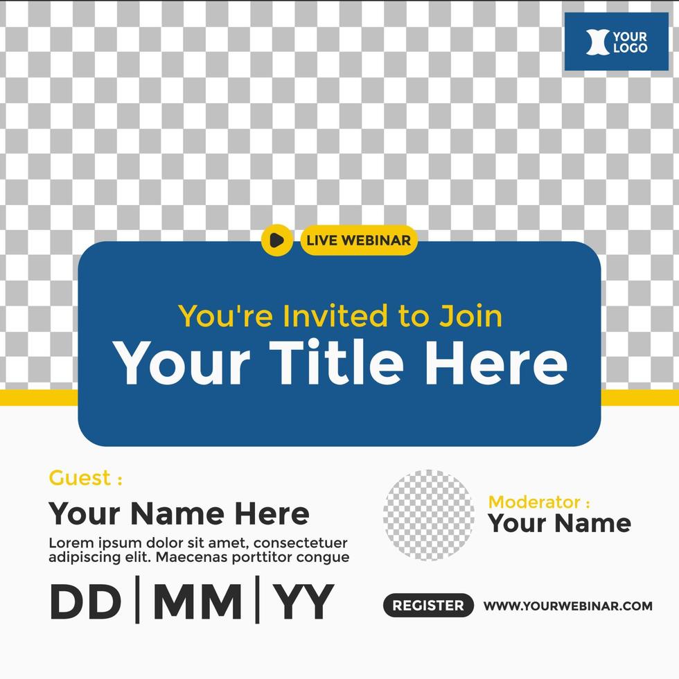Webinar Poster Design for Social Media. Webinar Event Poster vector