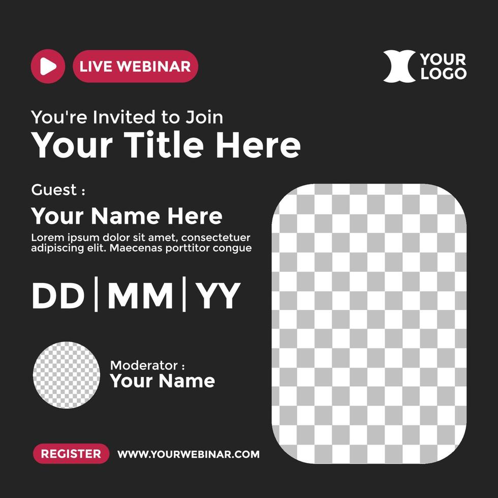 Webinar Poster Design for Social Media. Webinar Event Poster vector