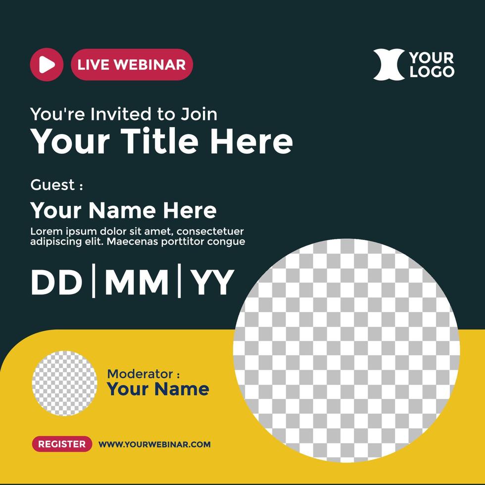 Webinar Poster Design for Social Media. Webinar Event Poster vector