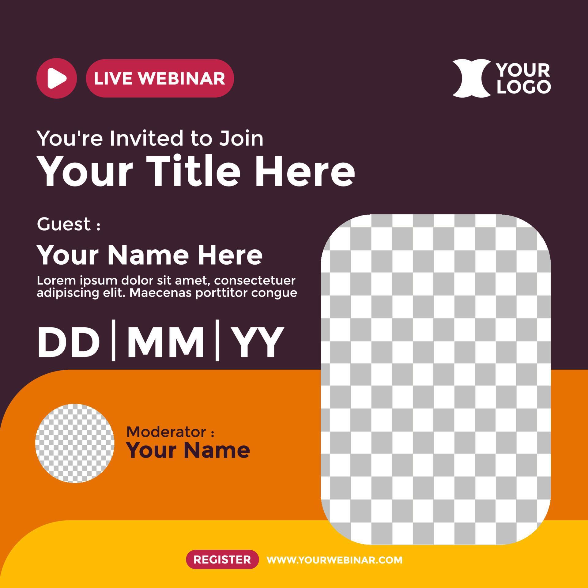 Webinar Poster Design for Social Media. Webinar Event Poster 5354712