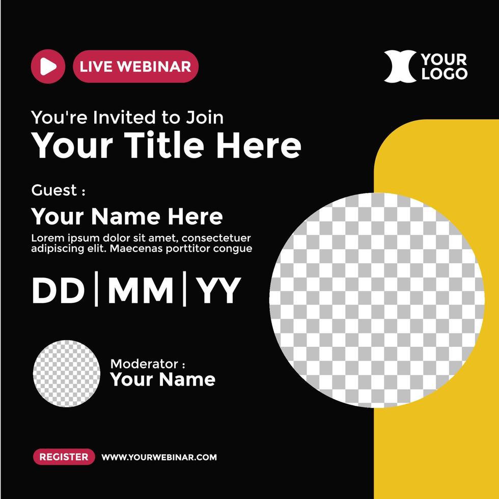 Webinar Poster Design for Social Media. Webinar Event Poster vector