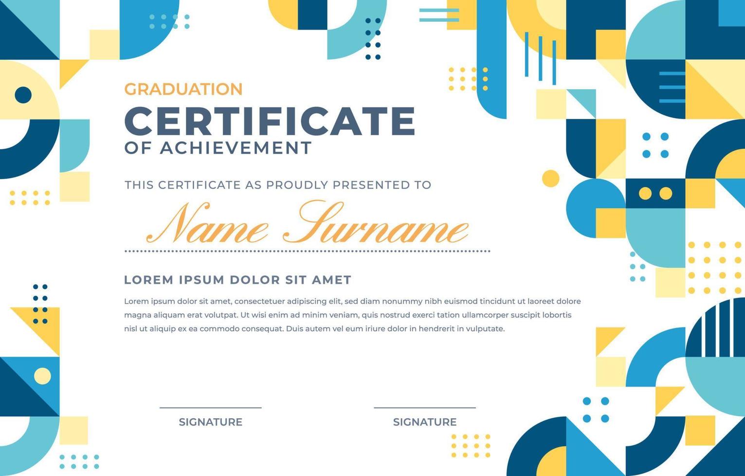 Certificate of Graduation Template vector