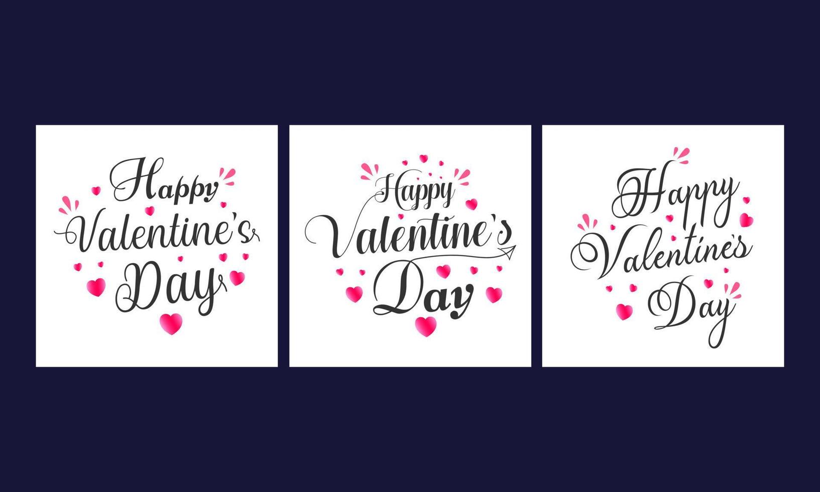 Happy Valentines Day typography text , greeting card template, and heart on white background. Abstract vector illustration