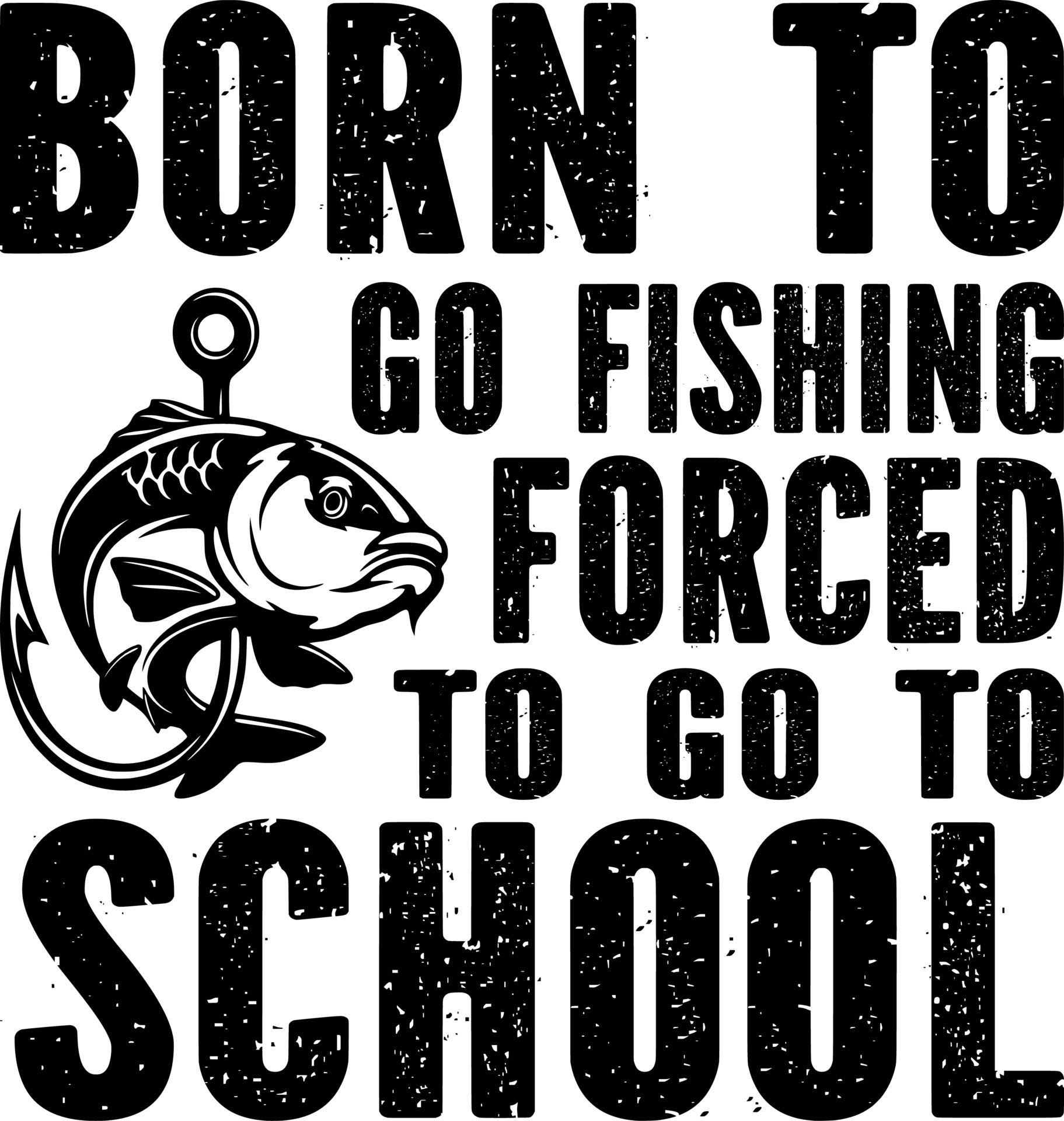 Born To Fish Forced To Go To Work Vintage Bass Fishing Gear Shirt