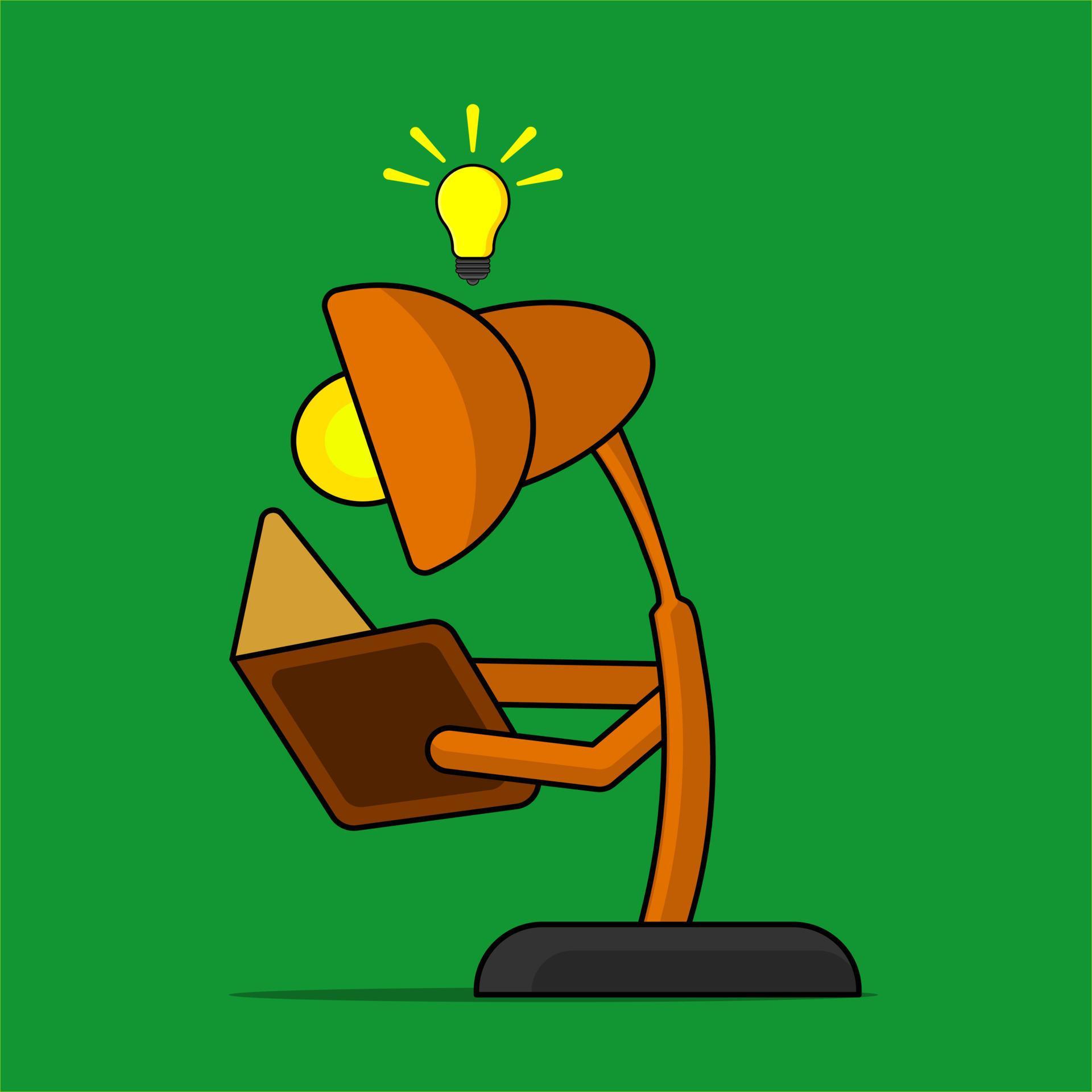 Learning lamp for lighting as a bridge of knowledge 5355001 Vector Art