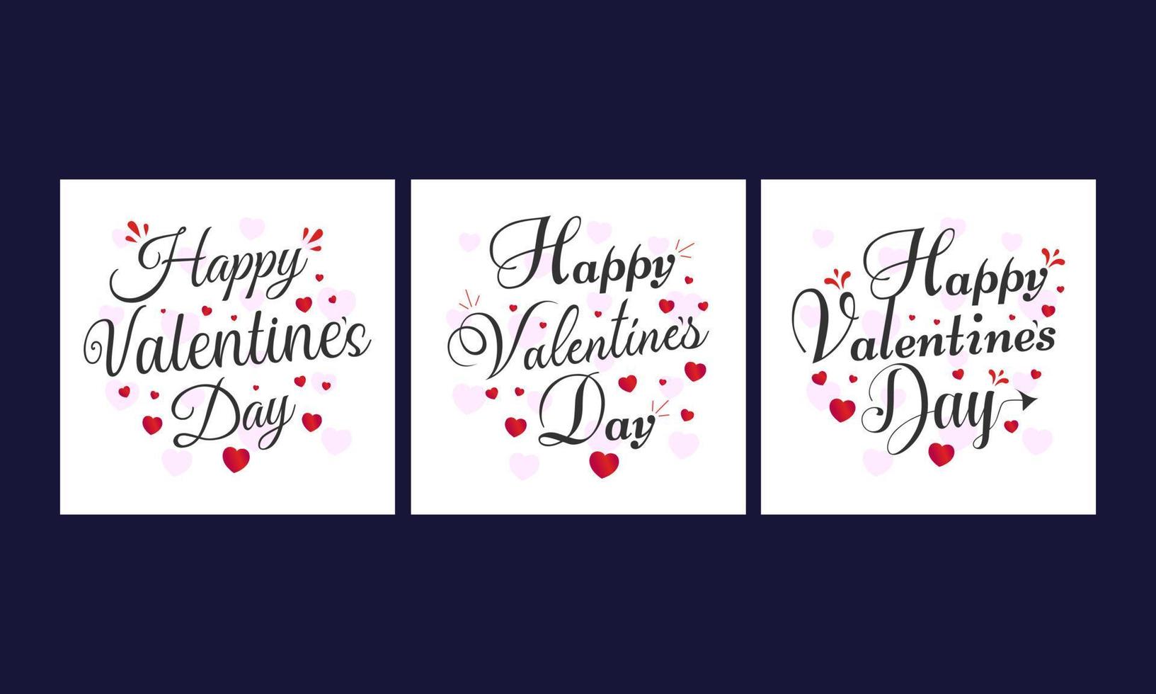 Happy Valentines Day typography text , greeting card template, and heart on white background. Abstract vector illustration