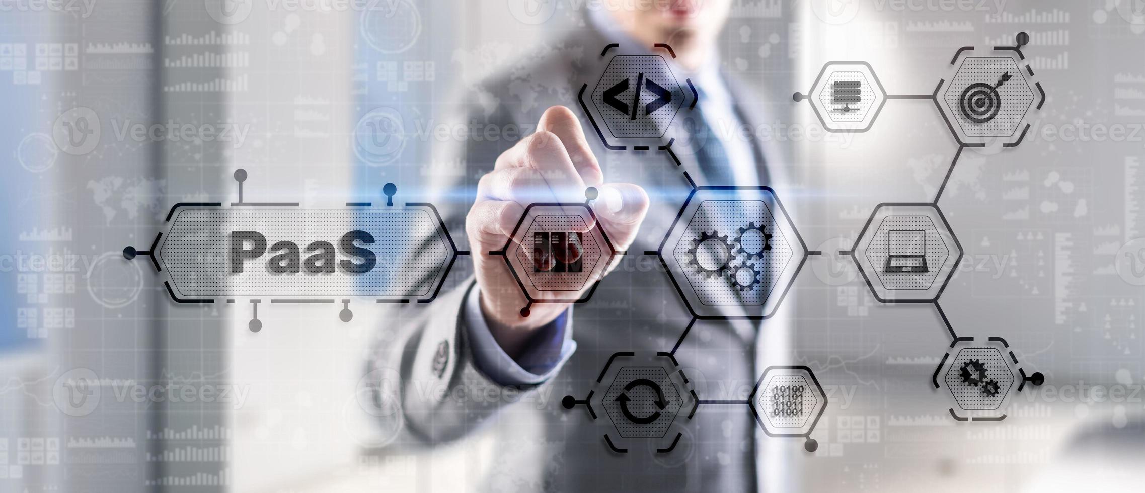 Platform as a Service. PaaS concept on virtual screen photo