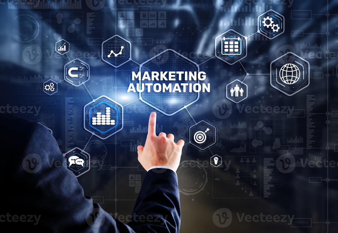 Marketing automation concept. Business Technology Internet and network photo