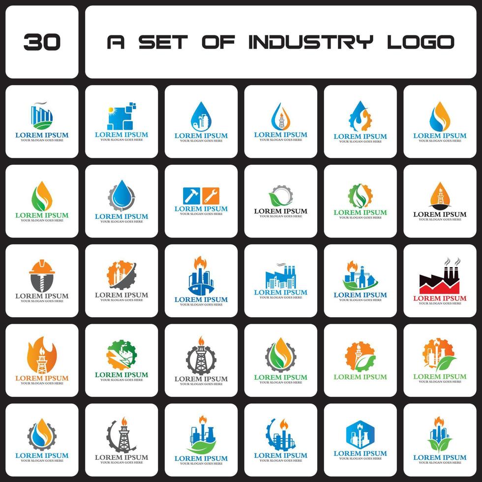 a set of industry logo , a set of engineering logo vector