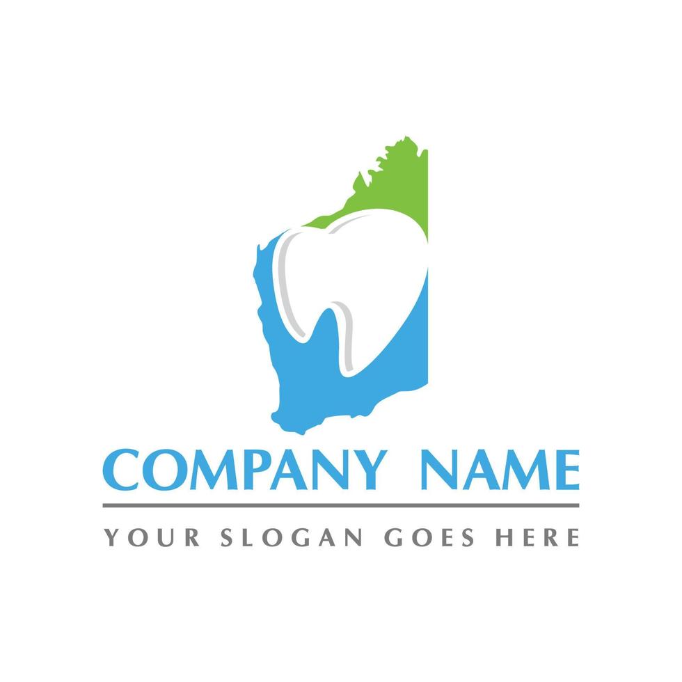 western australia map and teeth dental care symbol logo vector