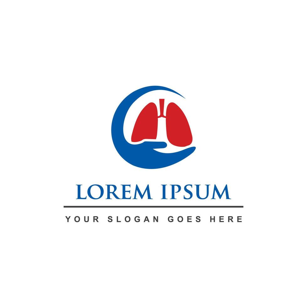 logotipo de cuidado pulmonar, logotipo de medicina pulmonar vector