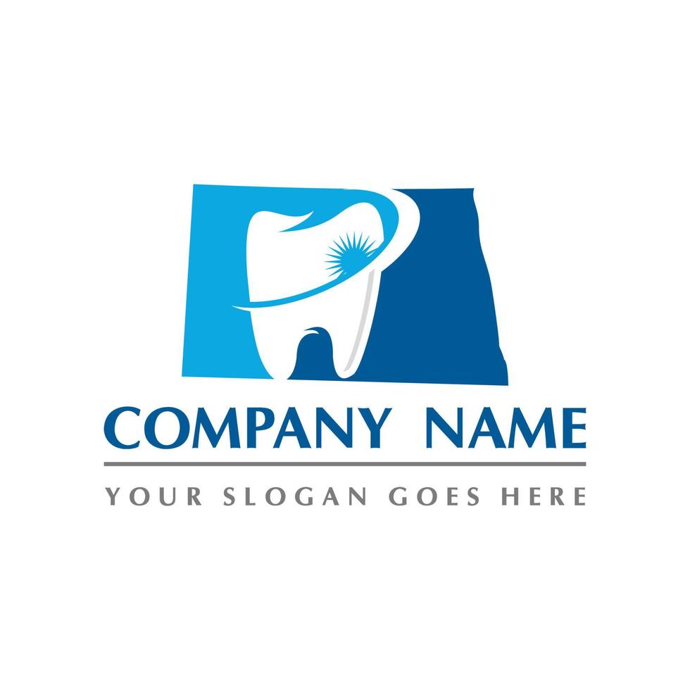 north dakota map and teeth dental care symbol logo vector