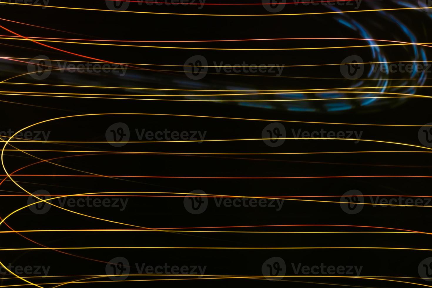 Abstract multicolored stripes on a black background banner. Light photo effect.