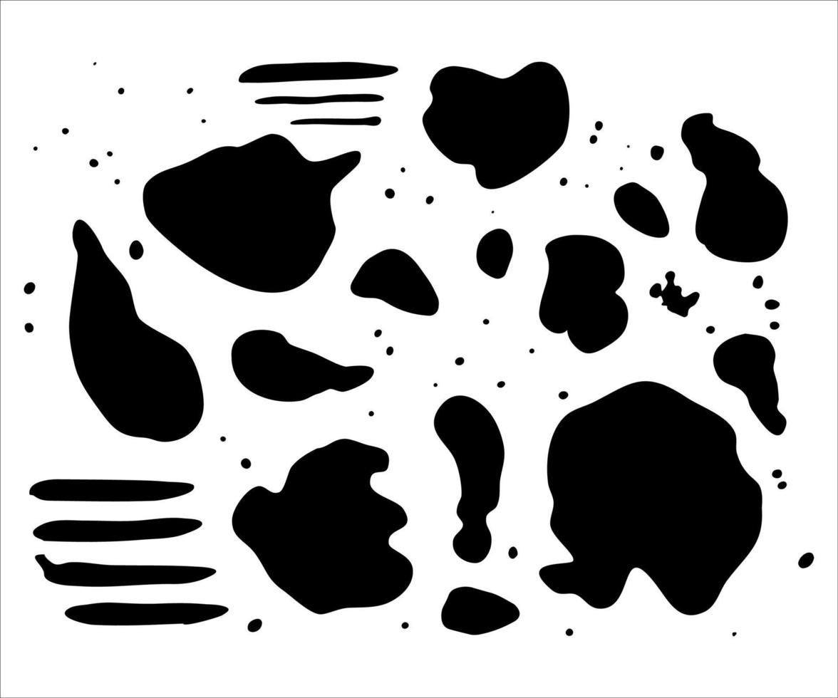 gotas, rayas, salpicaduras, rayas, manchas, textura pintada natural. ilustración vectorial aislada en un fondo blanco para el diseño o la decoración. vector