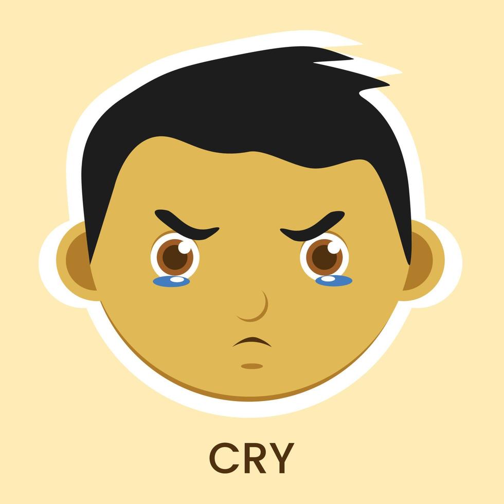 diseño de emoticonos de llanto vector