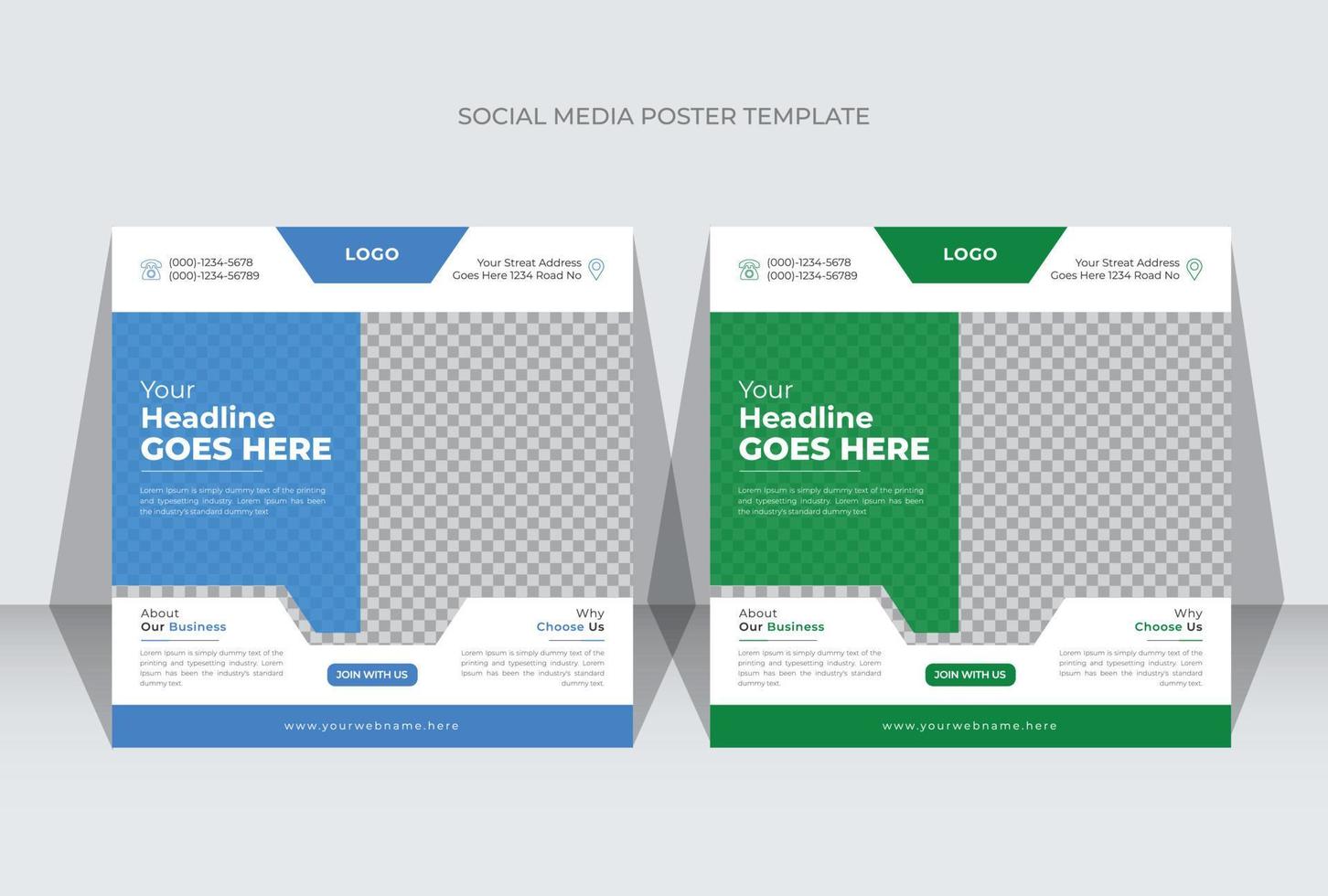 Modern Business Social Media Web banner ads template design, Business Social Media posts design vector