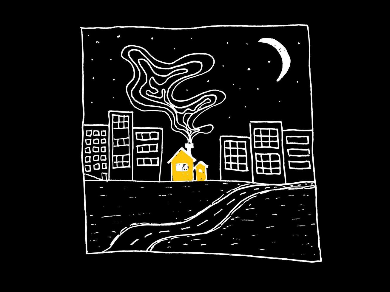 misfit, different house, coal burning vector