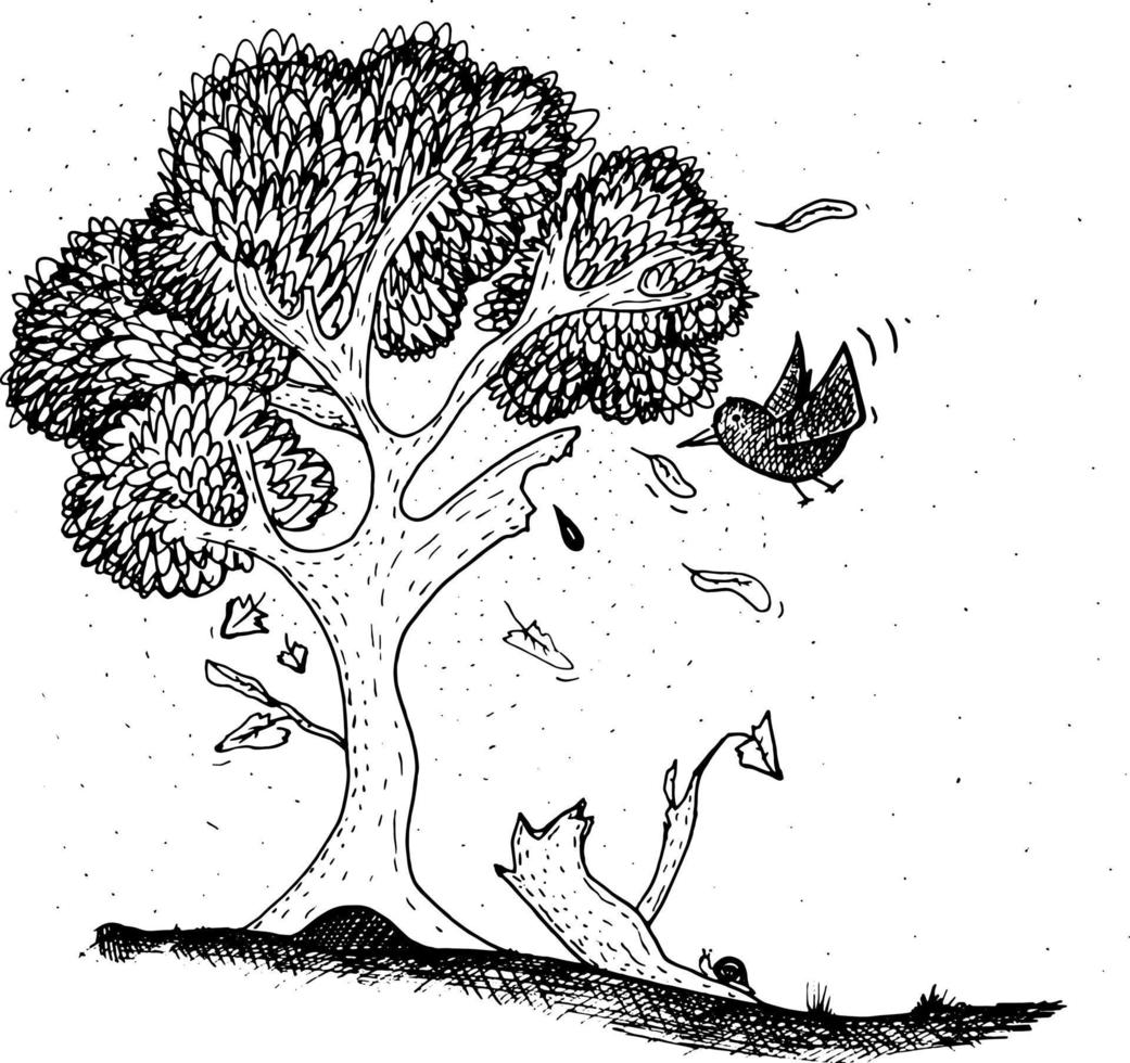 Injured tree illustration vector