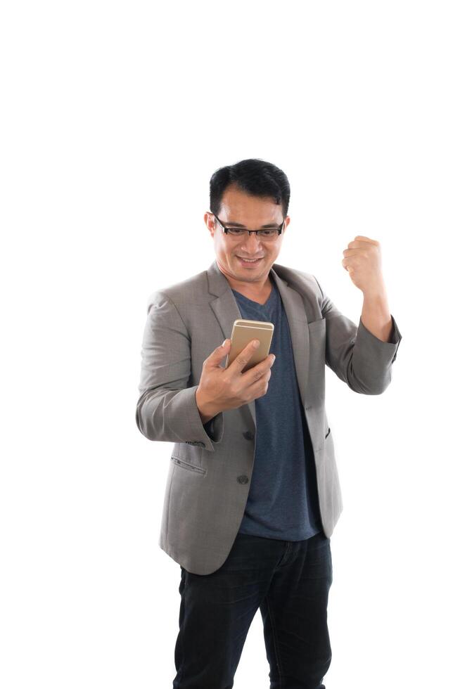 Businessman enjoying success time. photo