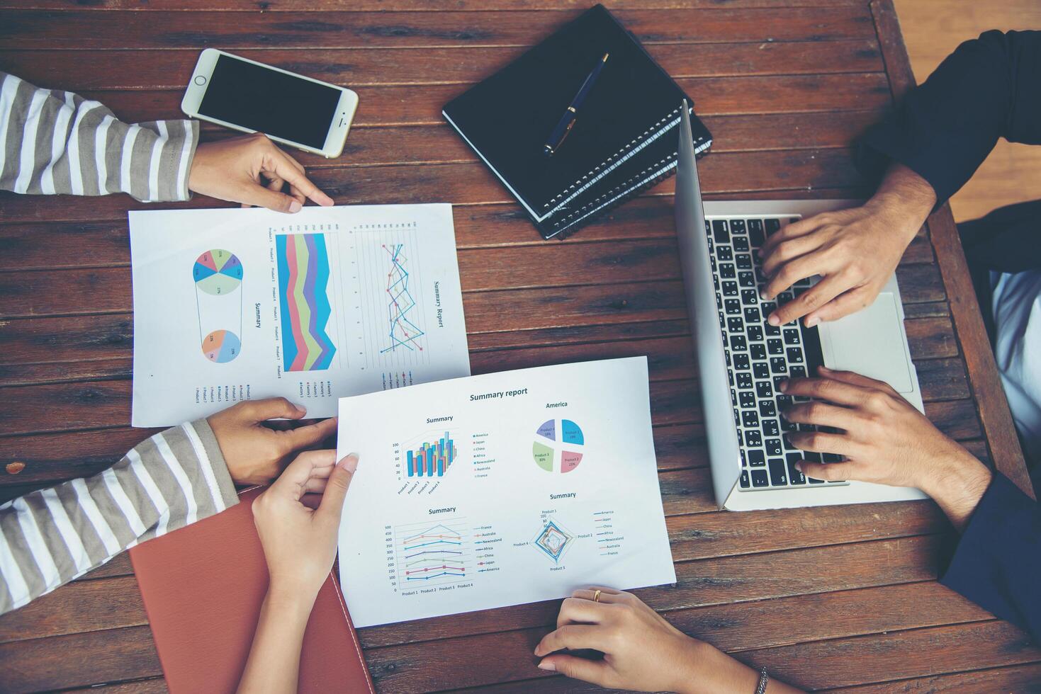 Corporate Business Planning with business chart Teamwork Concept. photo