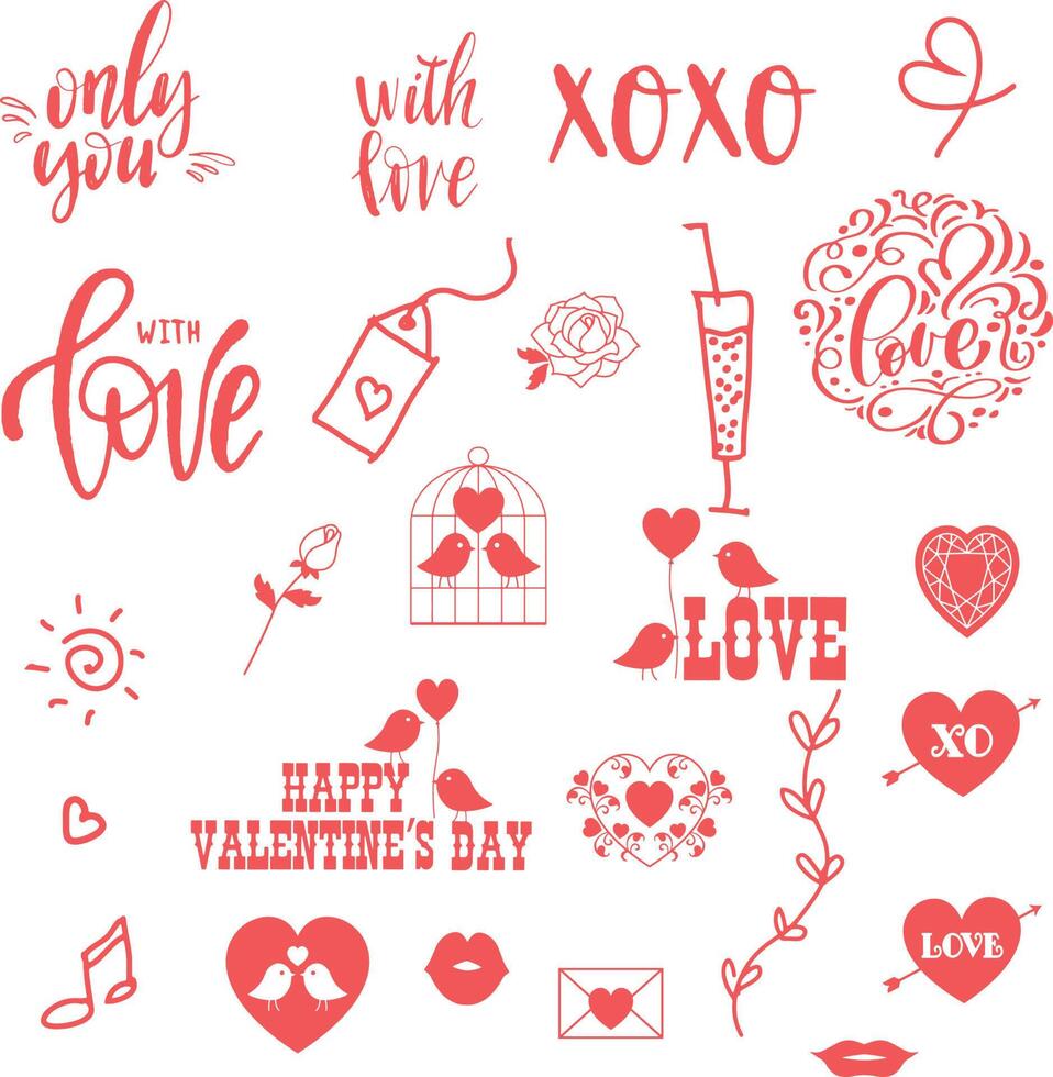 love valentine sticker icons vectors