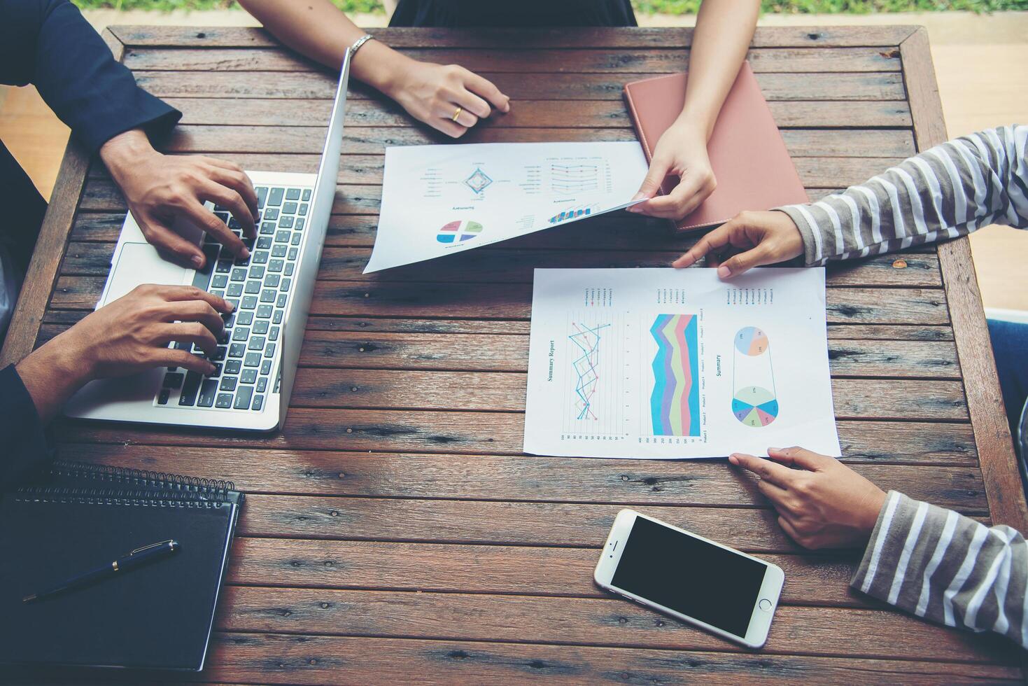 Corporate Business Planning with business chart Teamwork Concept. photo