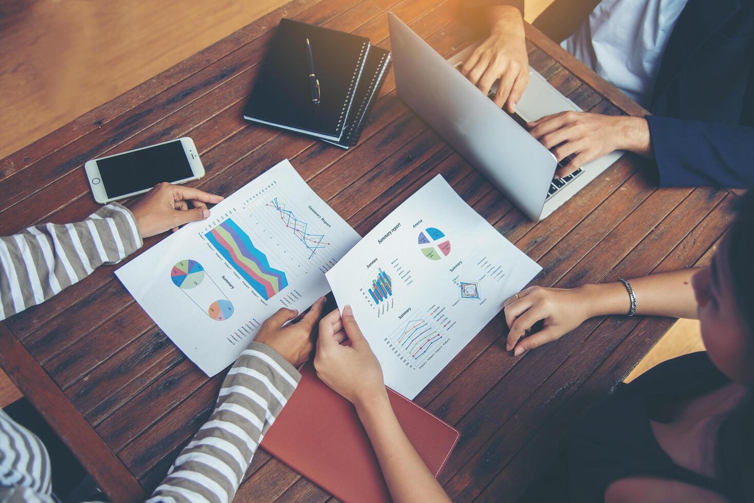 Corporate Business Planning with business chart Teamwork Concept. photo