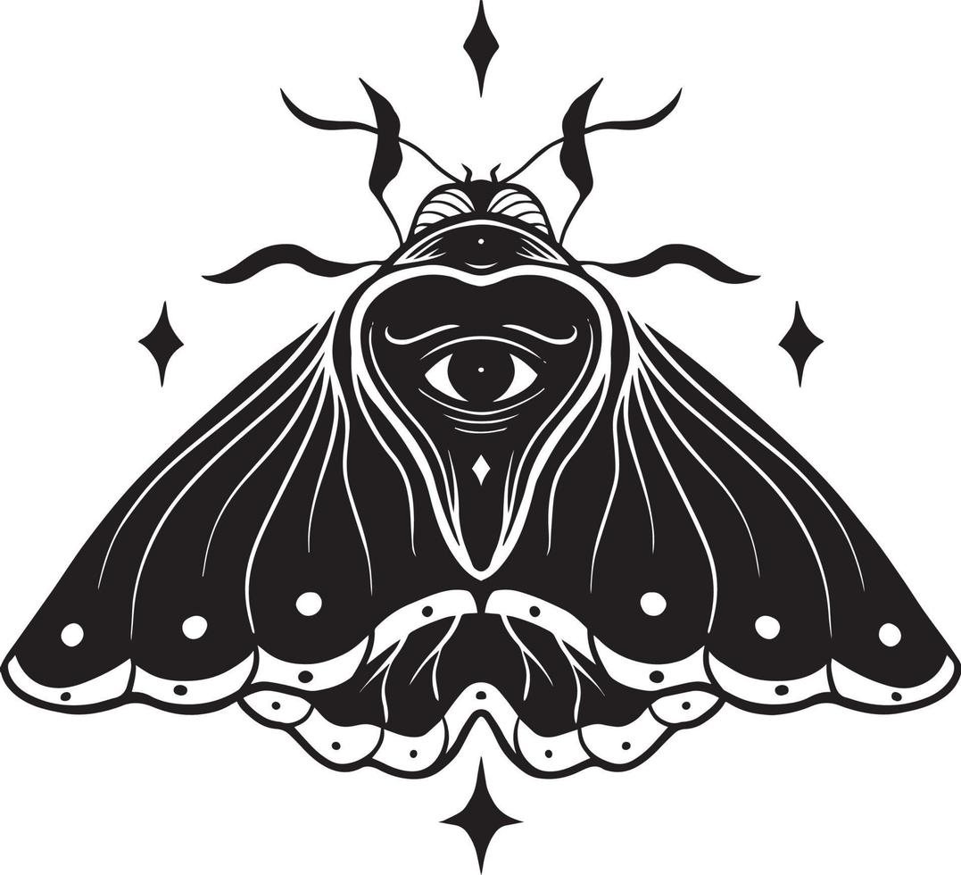 ilustración de mariposa vintage buena para diseño de tatuaje vector