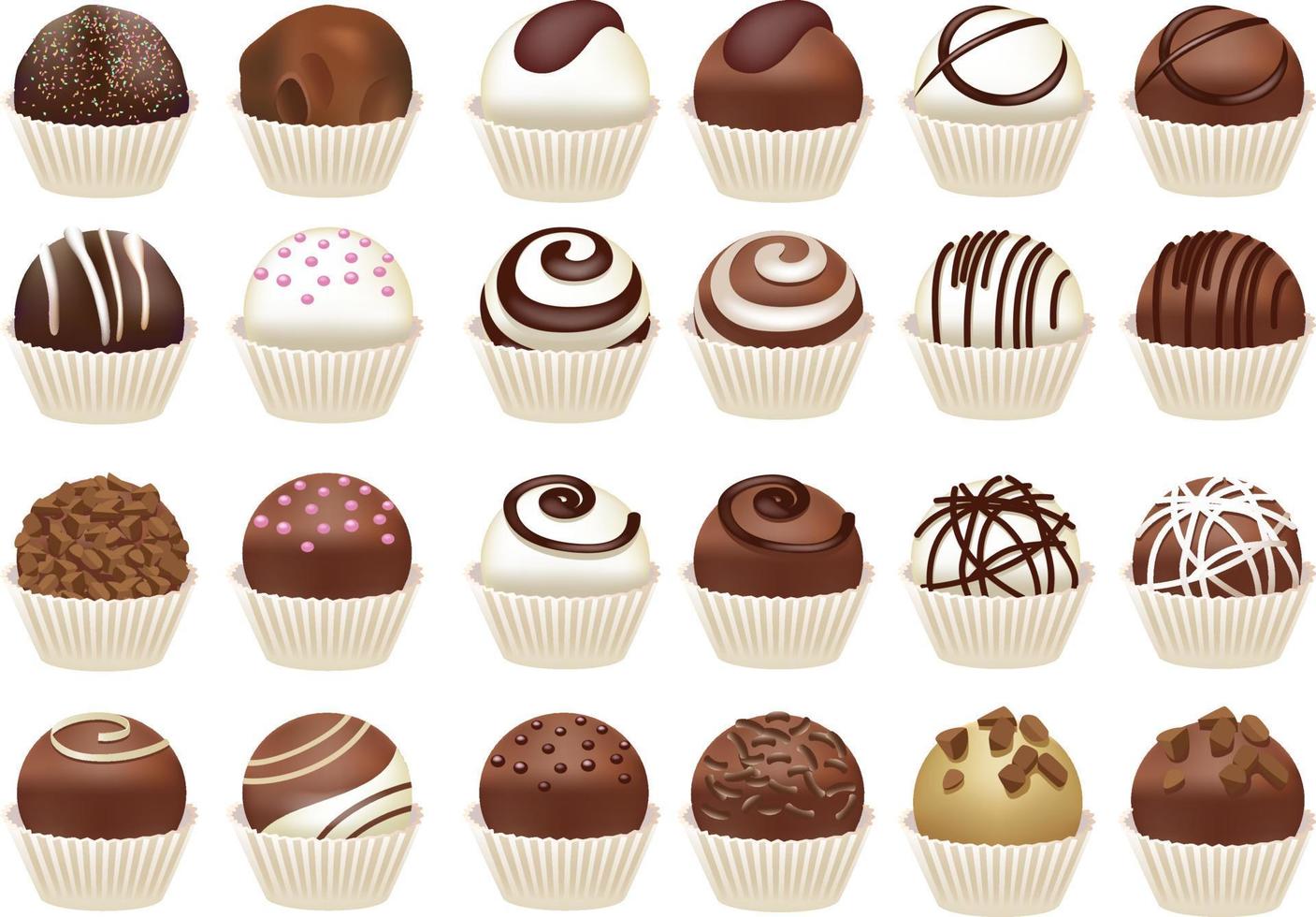 Set of chocolate candies vector