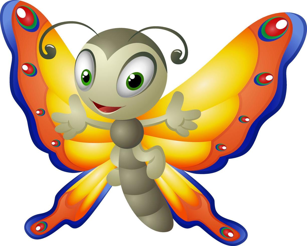 cute cartoon butterfly vector