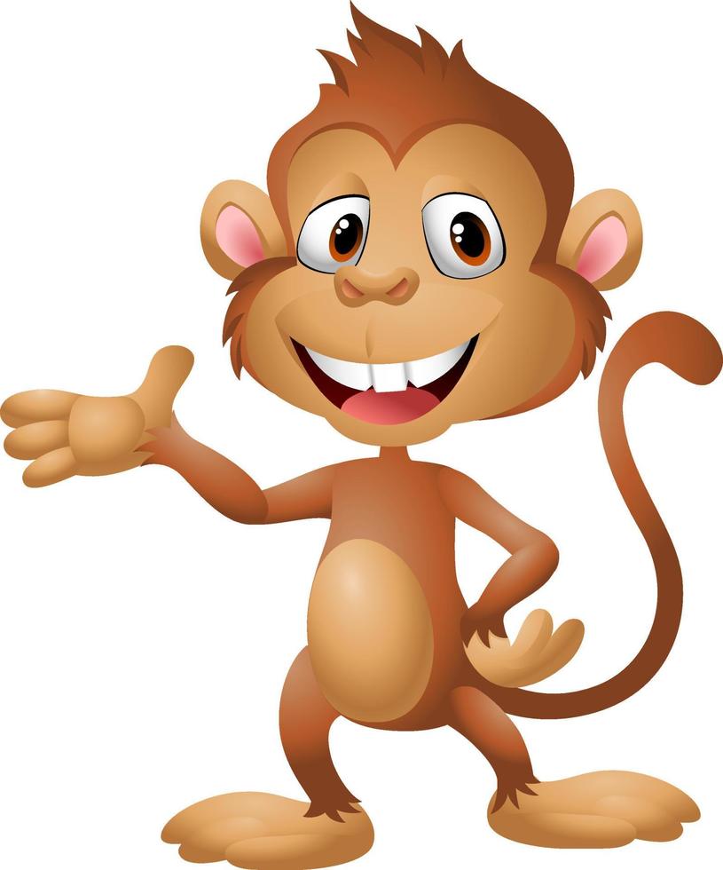 Cute cartoon monkey vector