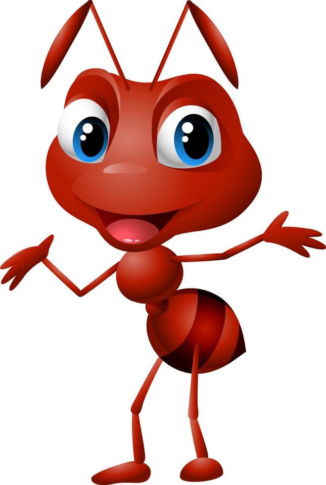 Cute cartoon ant vector
