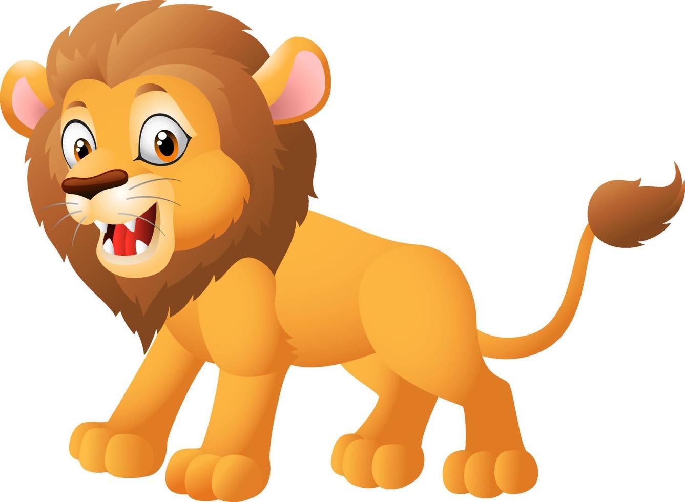 isolated cartoon lion wildlife vector