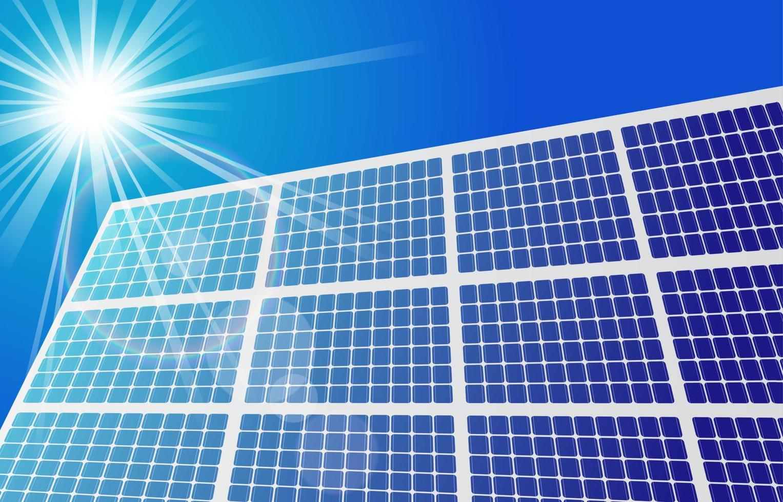 Solar panel against blue sky vector