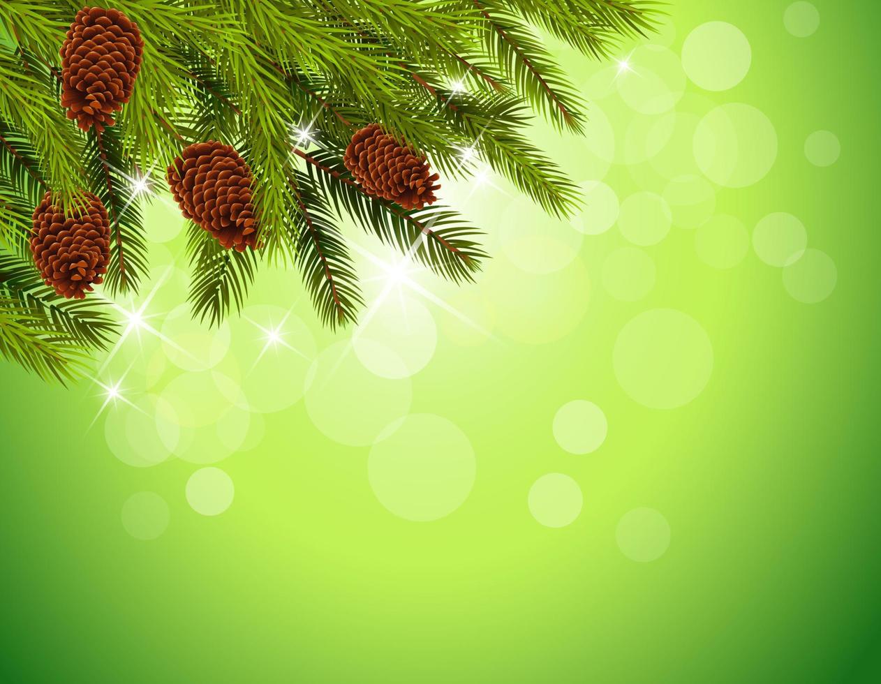 Christmas background with decorated tree vector