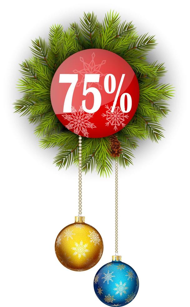 Sale Christmas 75 percents vector