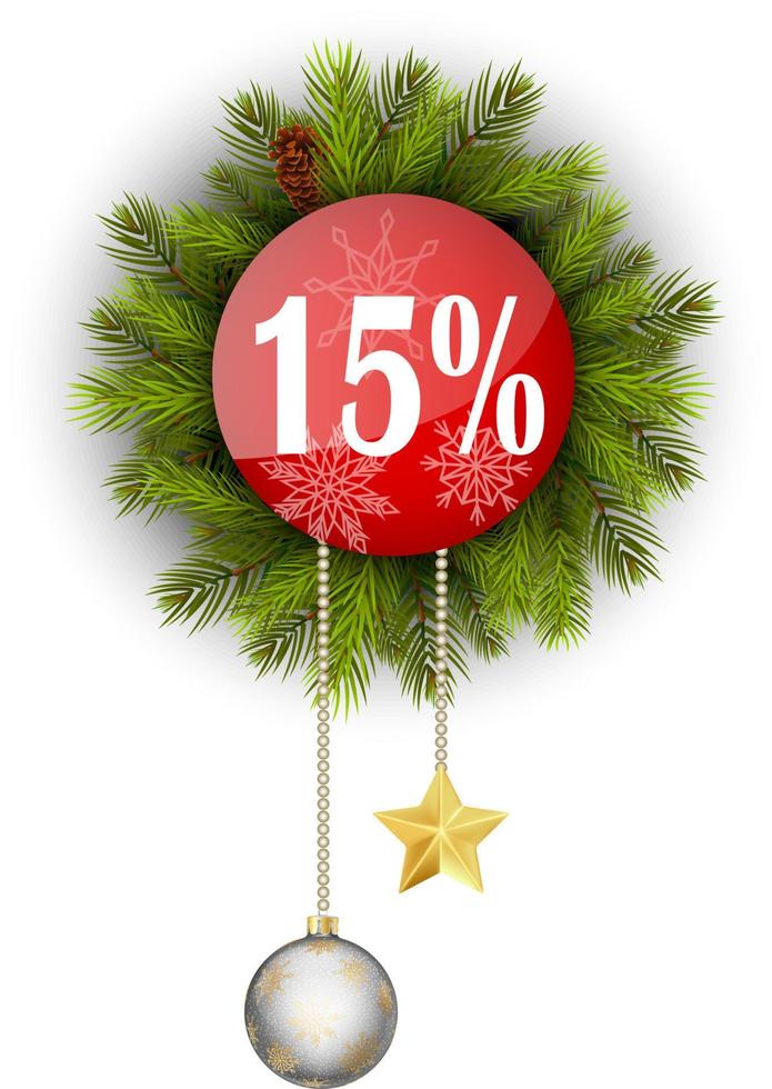 Christmas sale percents vector