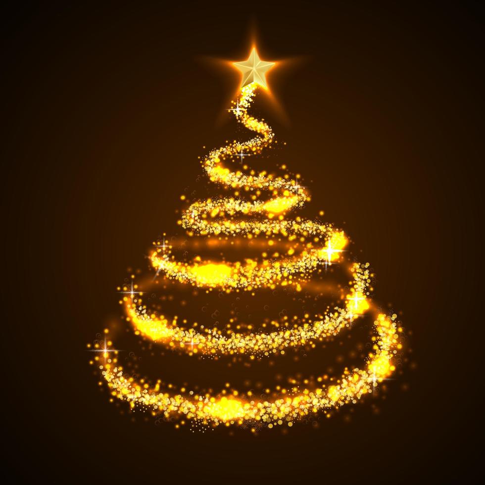 Christmas tree with star isolated background vector