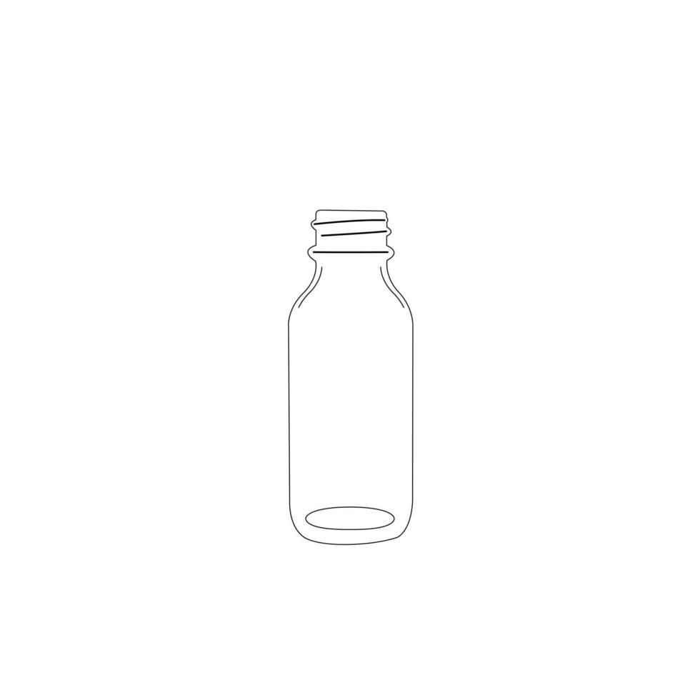 30ml Clear Glass Bottle No Cap, 20mm Neck Vector illustration